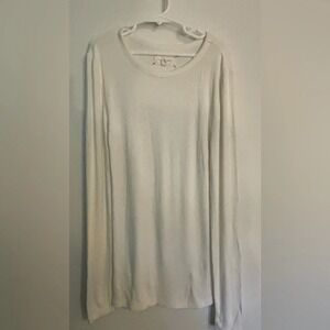Lou‎ & Grey Womens Long Sleeve White Tee Shirt Rayon/Spandex Size XS Soft Scoop